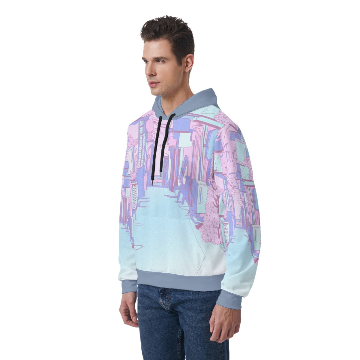 Sweat à capuche "AUBE ROSE"