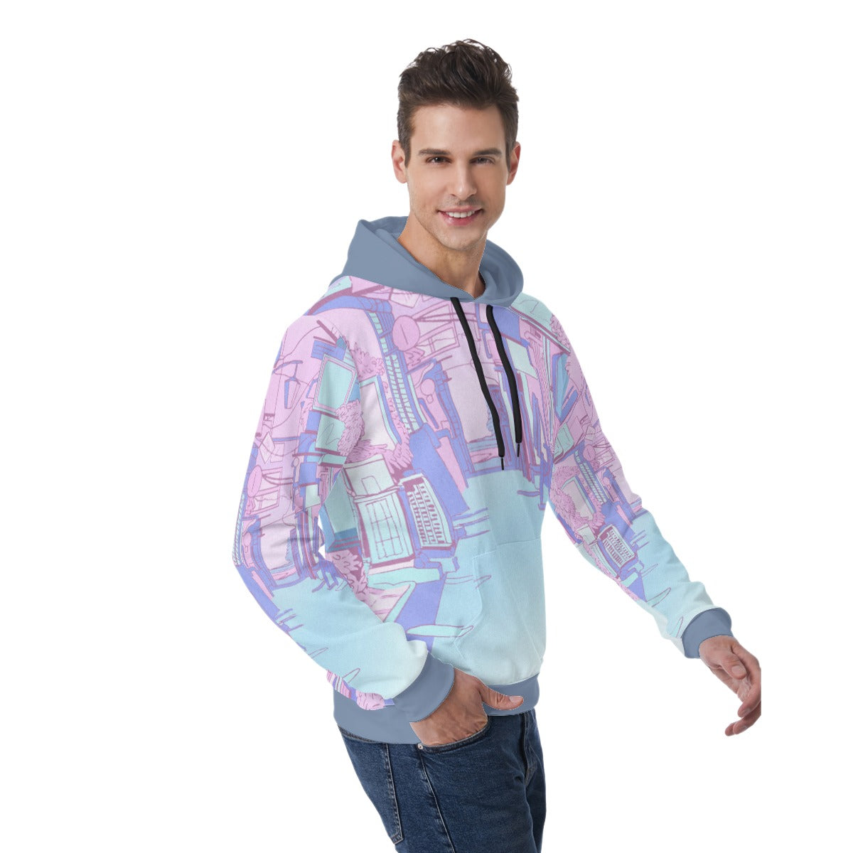 Sweat à capuche "AUBE ROSE"