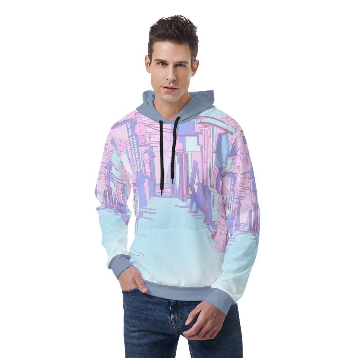 Sweat à capuche "AUBE ROSE"