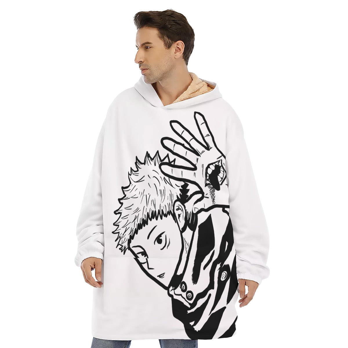 "CURSED KING VESSEL" Sherpa Fleece Hoodie Blanket