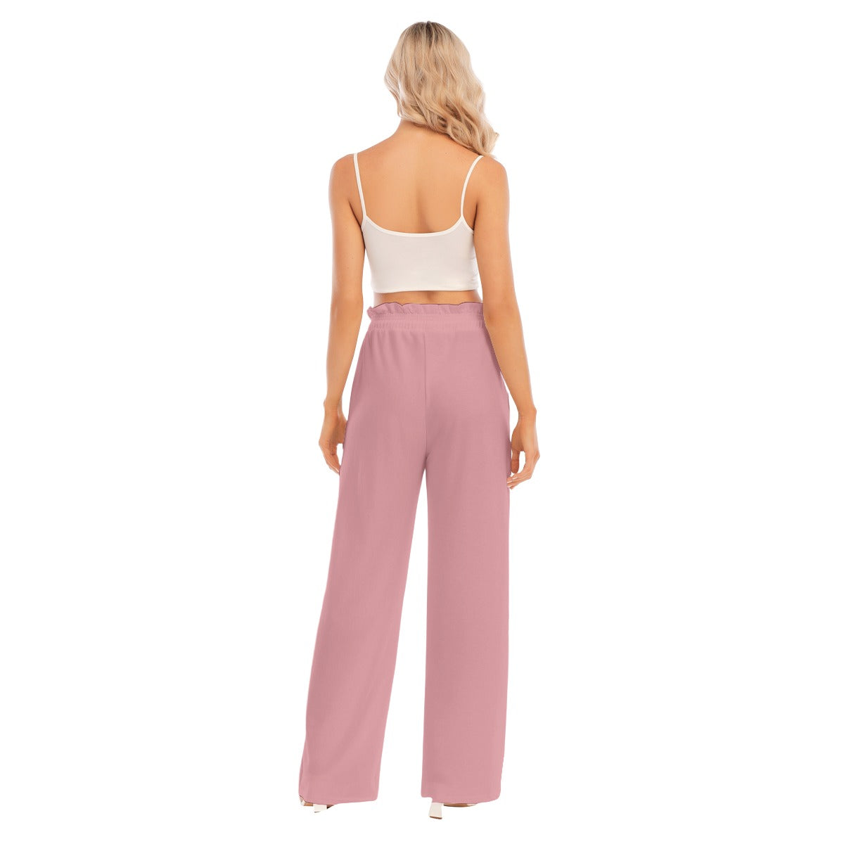 Aanomlee Patch Waist Fungus Edge Wide-leg Pants