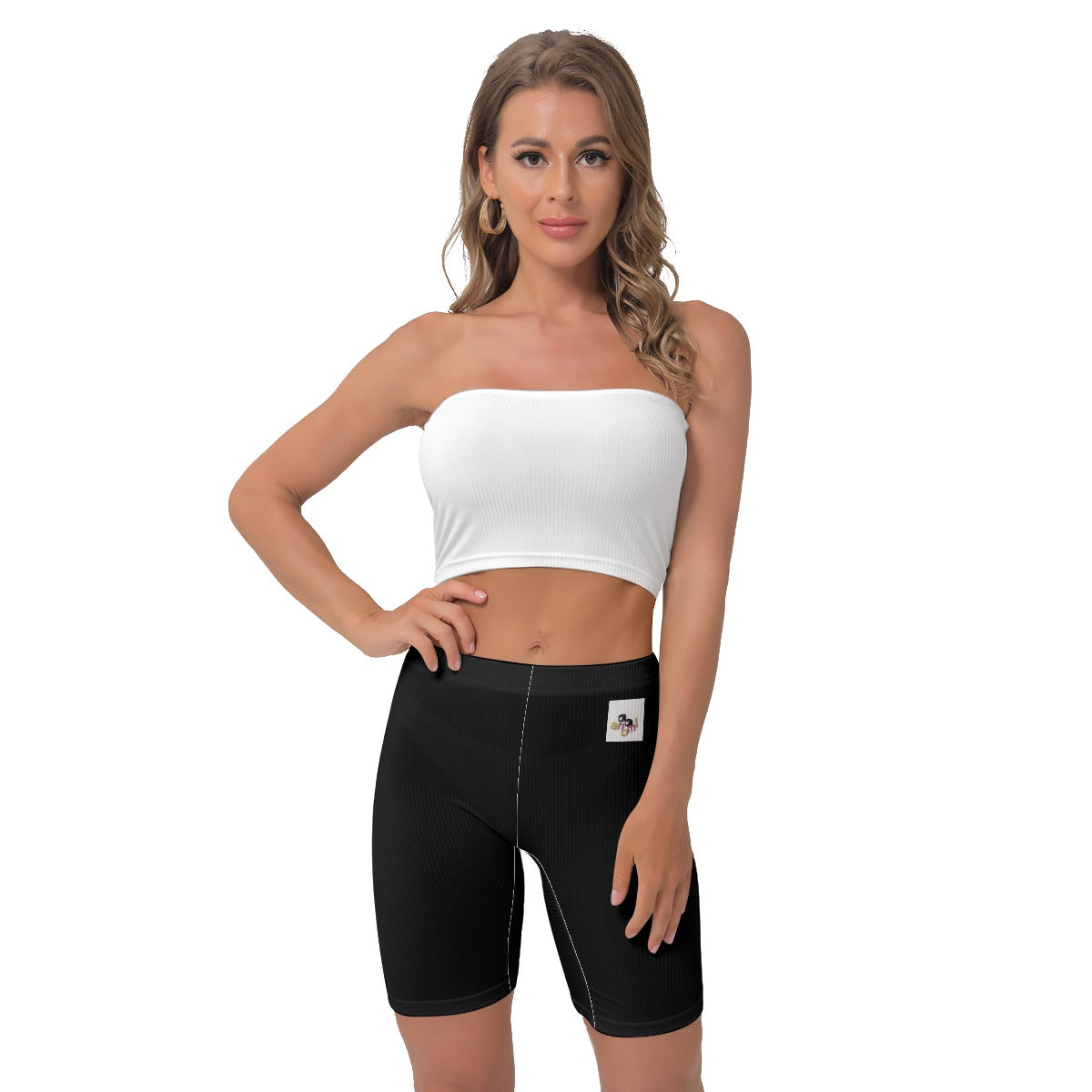 Aanomlee Patch Biker Shorts