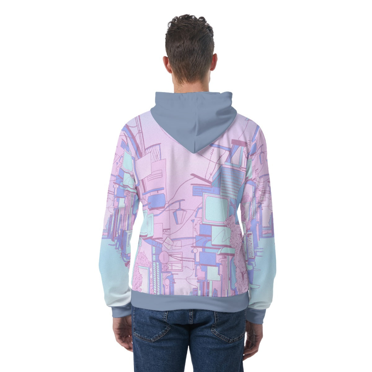 Sweat à capuche "AUBE ROSE"