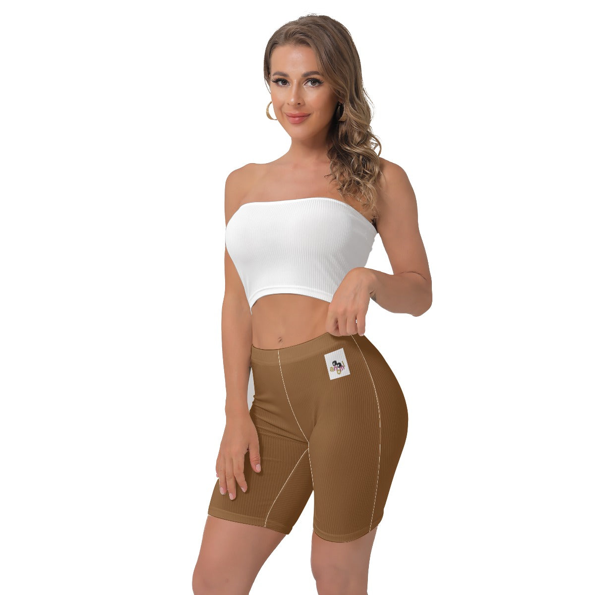 Aanomlee Patch Biker Shorts