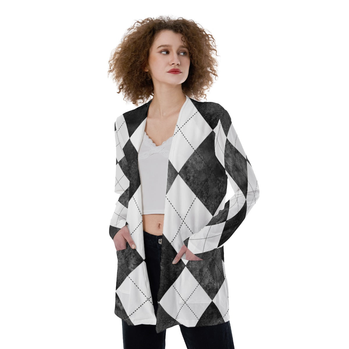 "TAINTED" Patch Pocket Cardigan