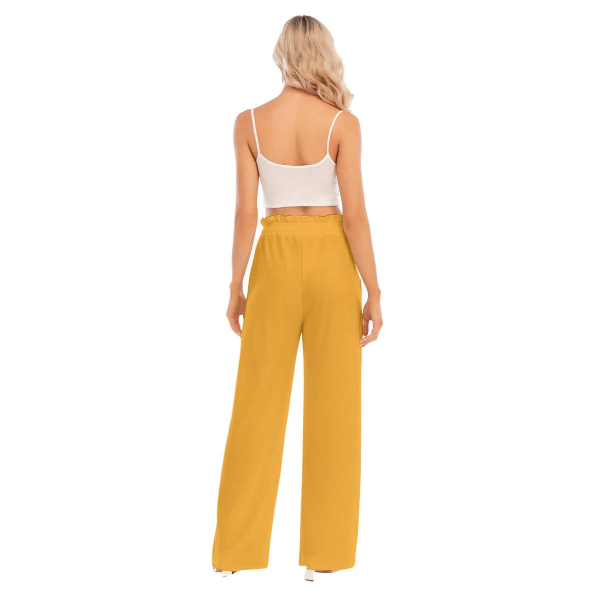Aanomlee Patch Waist Fungus Edge Wide-leg Pants