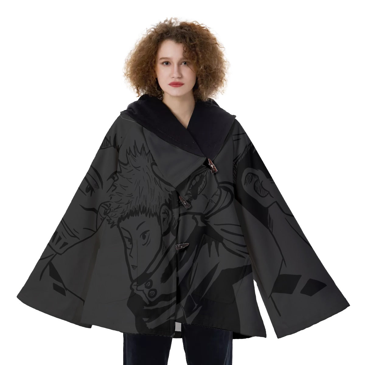 Manteau évasé à capuche « CURSED KING VESSEL »