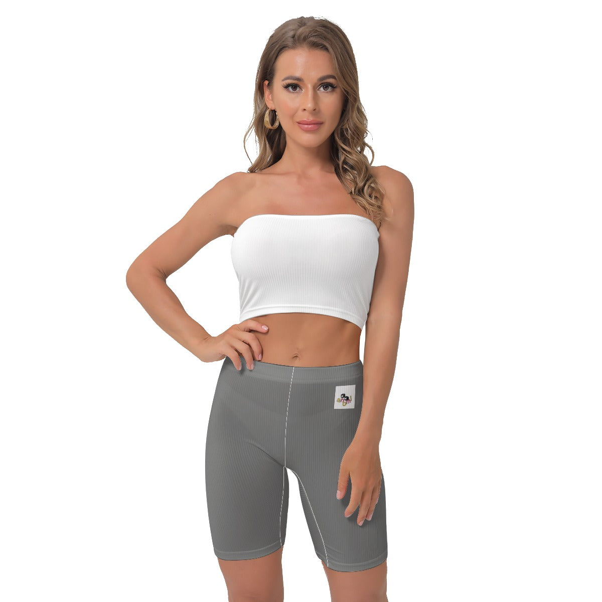 Aanomlee Patch Biker Shorts