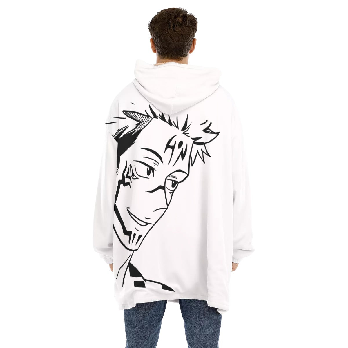 Couverture à capuche en polaire Sherpa "CURSED KING VESSEL"