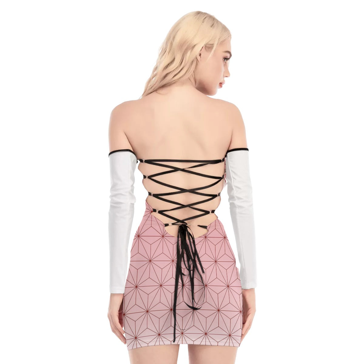 "OUT OF THE BOX" Off-shoulder Back Lace-up Dress