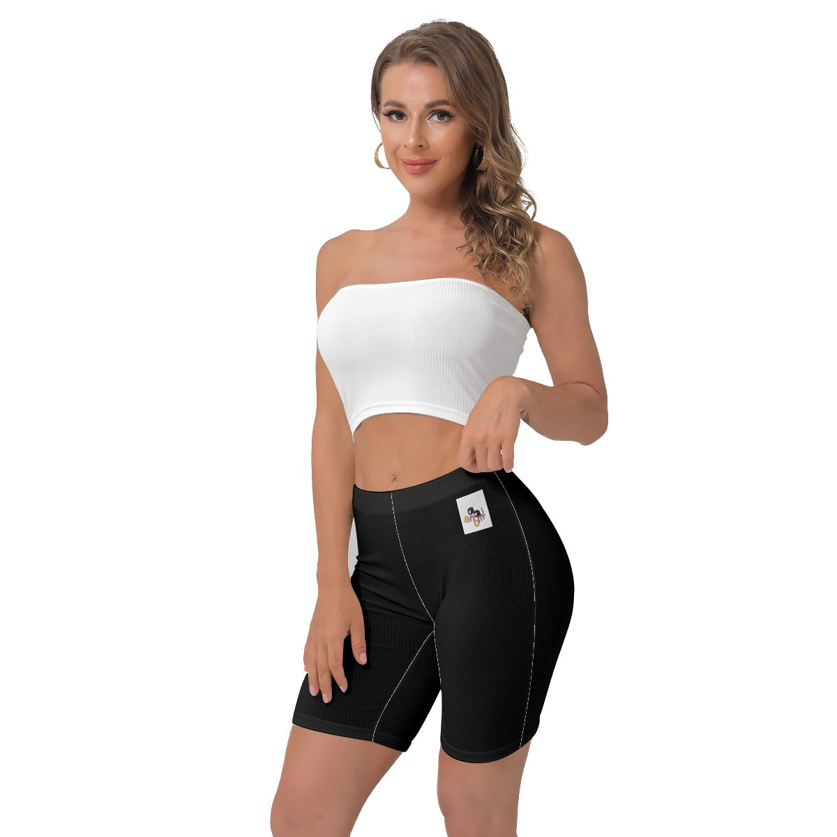 Aanomlee Patch Biker Shorts