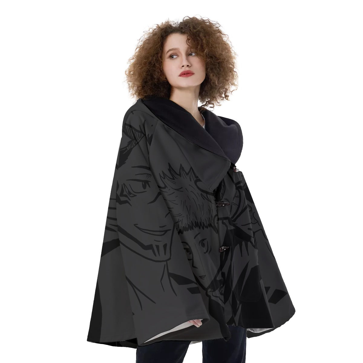 Manteau évasé à capuche « CURSED KING VESSEL »