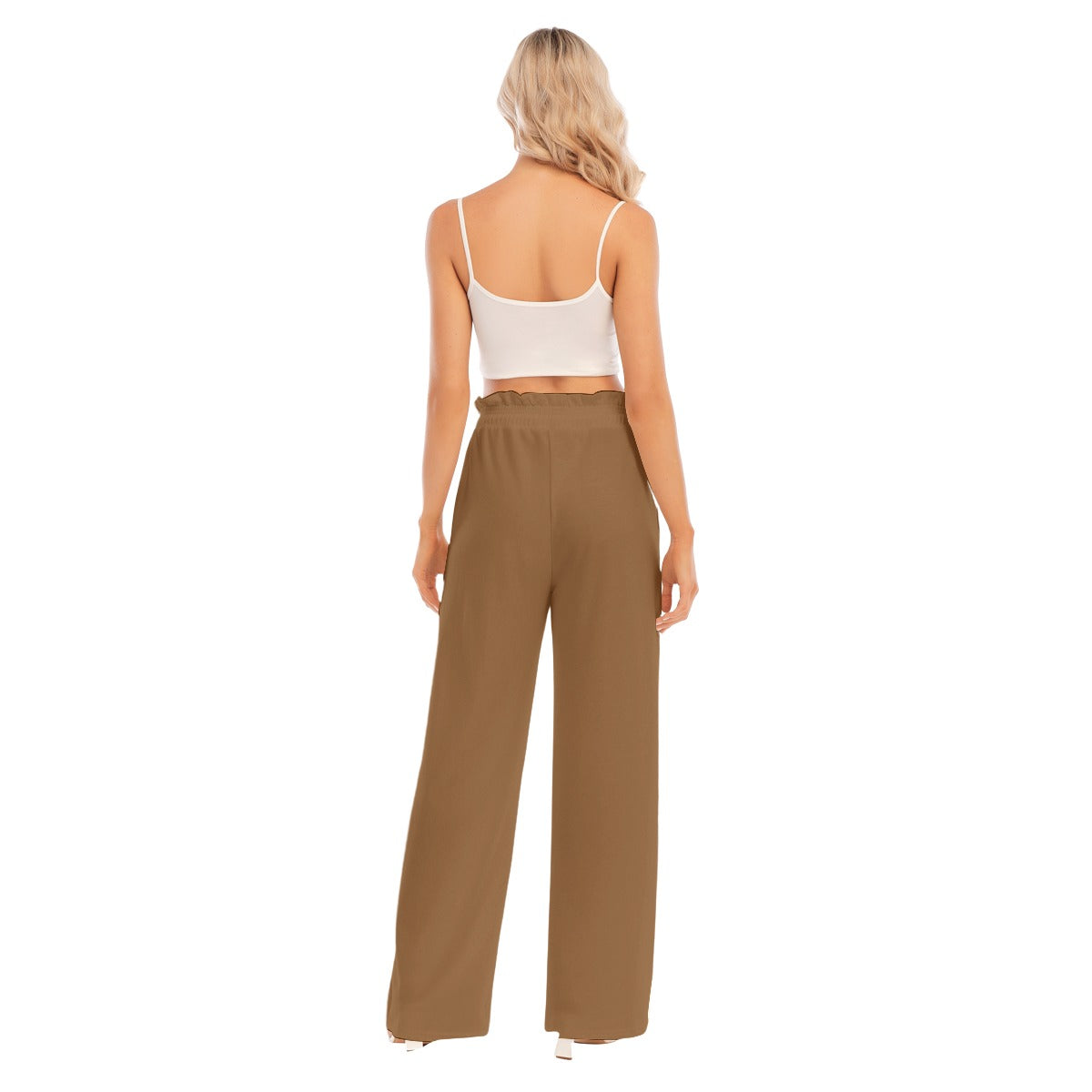 Aanomlee Patch Waist Fungus Edge Wide-leg Pants
