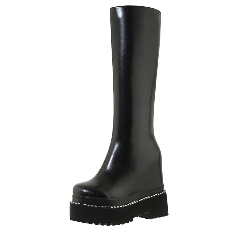 Bottes compensées à plateforme imperméable Gdgydh