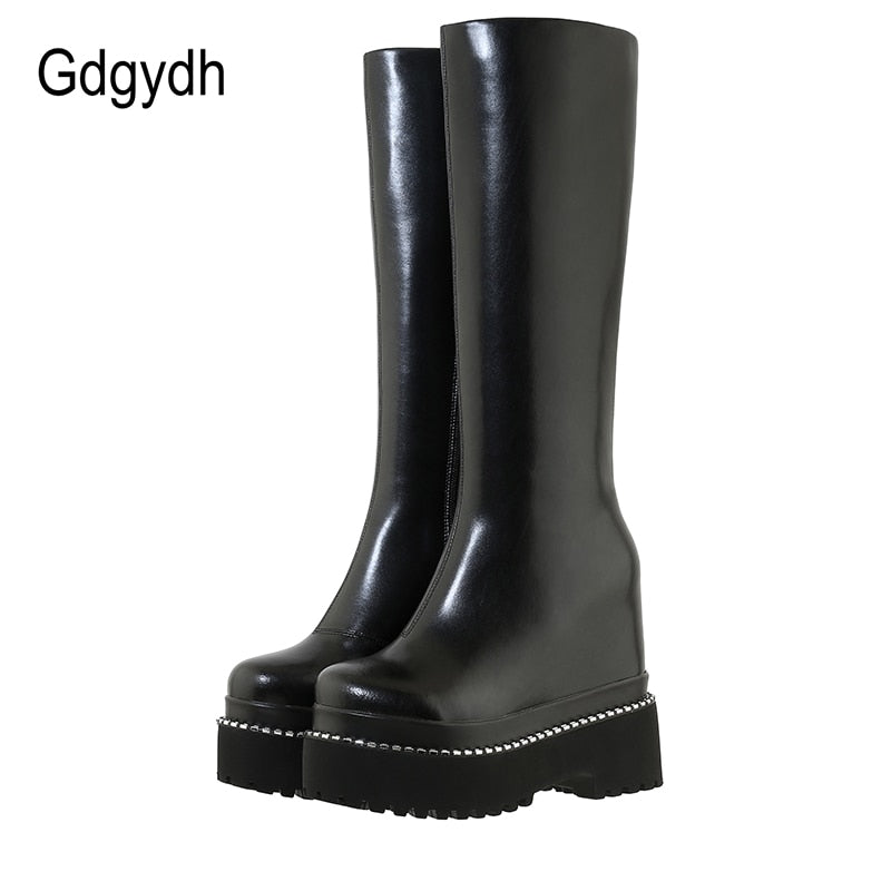 Bottes compensées à plateforme imperméable Gdgydh