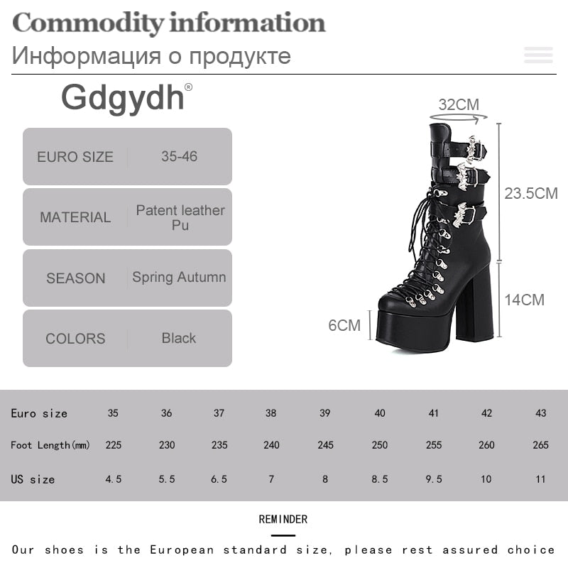 Gdgydh – bottes à talons plateforme et sangle avec boucle de nuit