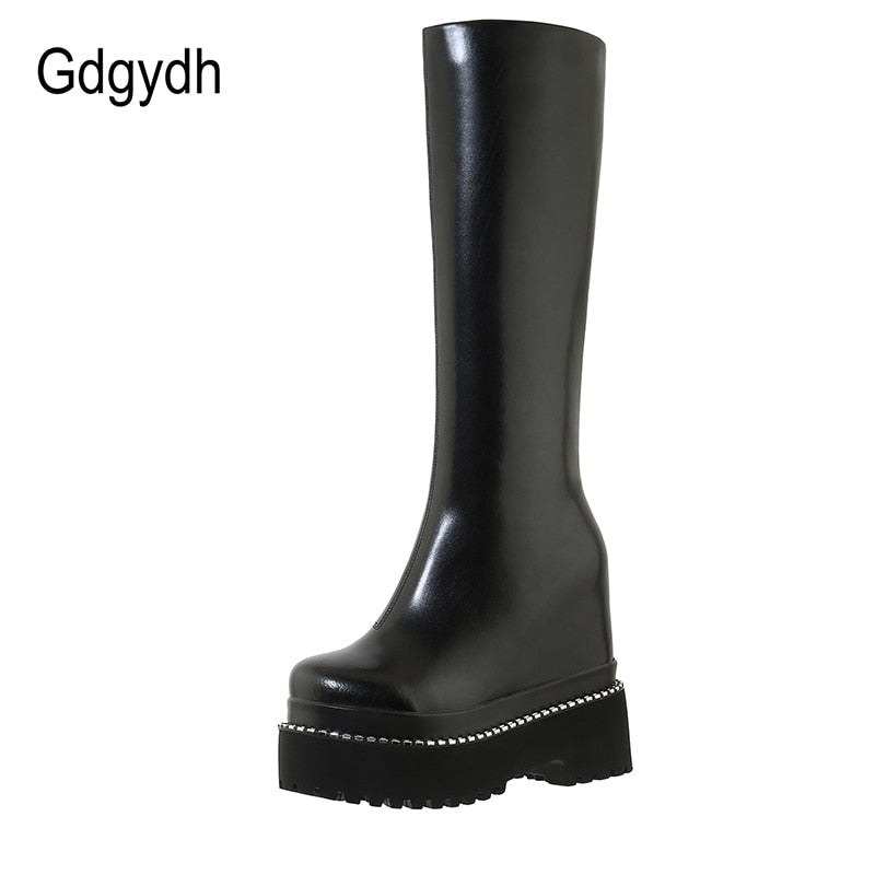 Bottes compensées à plateforme imperméable Gdgydh