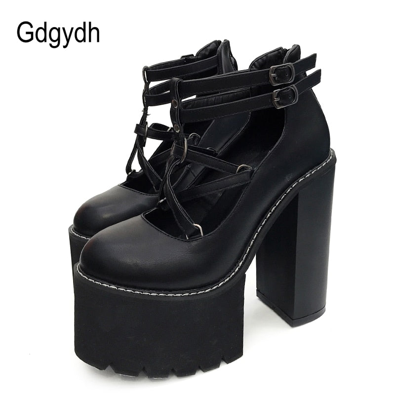 Gdgydh Criss Crossed Platform Pumps