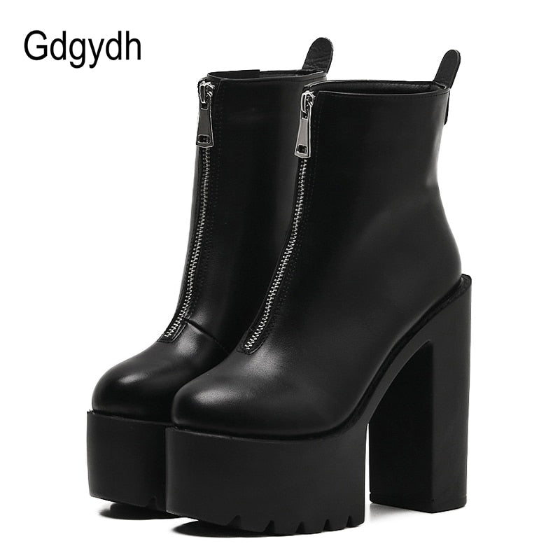 Gdgydh High Ankle Platform Booties