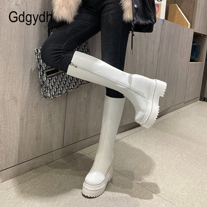 Bottes compensées à plateforme imperméable Gdgydh