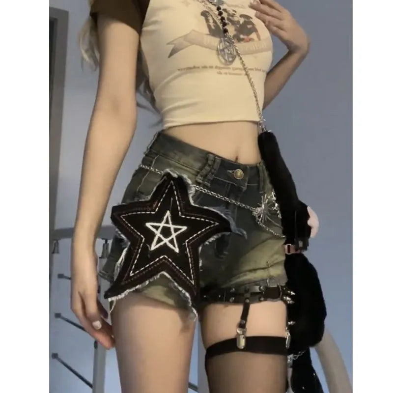 "UR A STAR" Denim Shorts