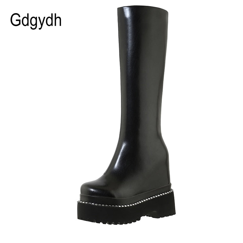 Gdgydh Raincoat Platform Wedge Boots
