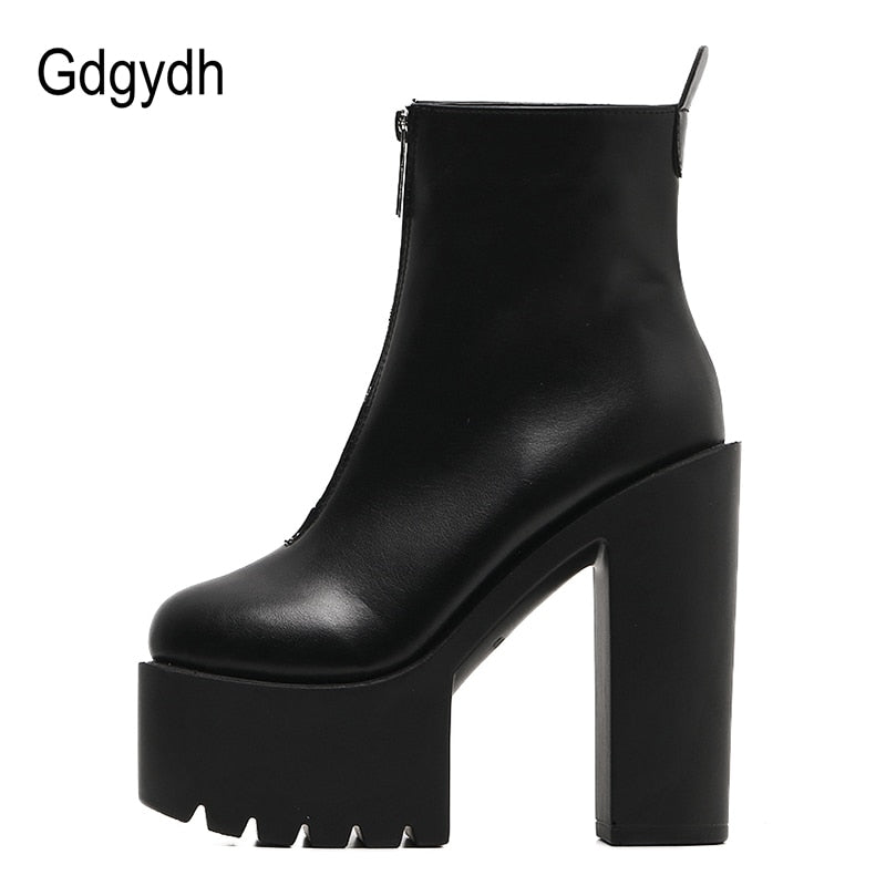 Gdgydh High Ankle Platform Booties